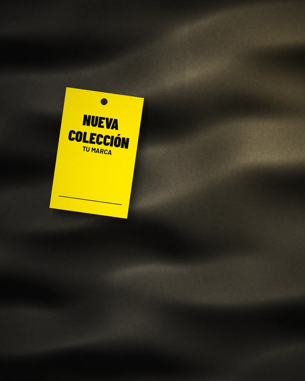 Imagen ilustrativa: tela drapeada con etiqueta de nueva colección